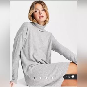 Vero Moda Gray Sweater Turtleneck Dress